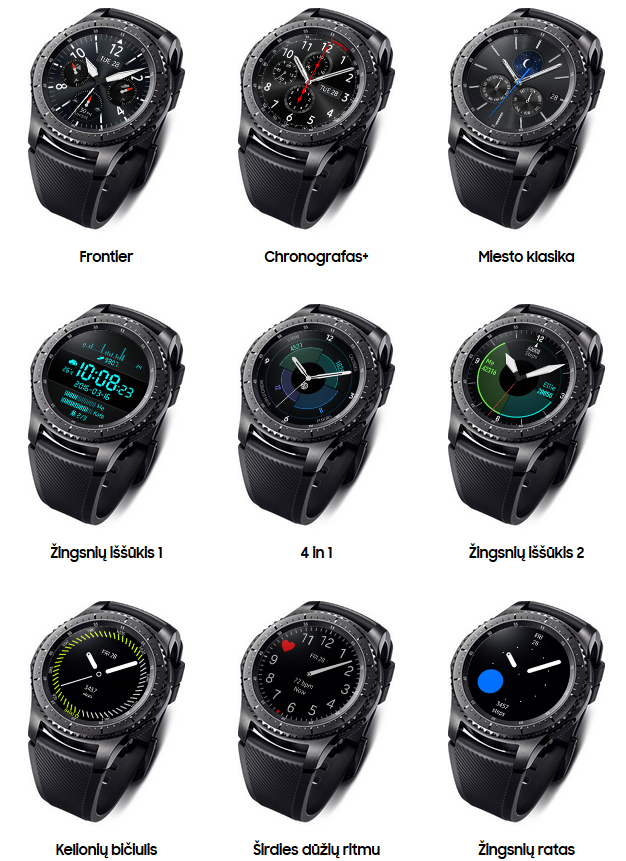Išmanusis laikrodis Samsung Gear S3 Frontier, Tamsiai pilkos spalvos |  Varle.lt