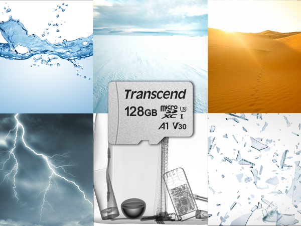 Atminties kortelė su adapteru Transcend microSDXC USD300S 128GB CL10 UHS-I U3 iki 95MB/S aprašymas - Prekės nuotrauka