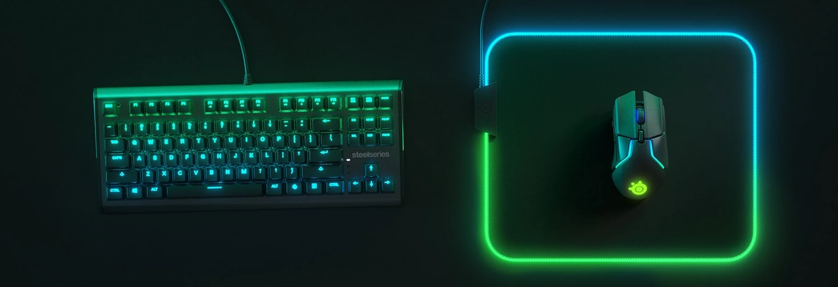 Medžiaginis pelės kilimėlis žaidimams SteelSeries QcK Prism Cloth RGB M aprašymas - Prekės nuotrauka