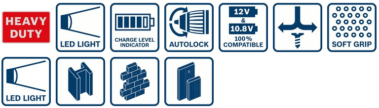 Bosch Akumuliatorinis kampinis gręžtuvas GWB 12V-10, be akumuliatorių ir kroviklio aprašymas - Prekės nuotrauka