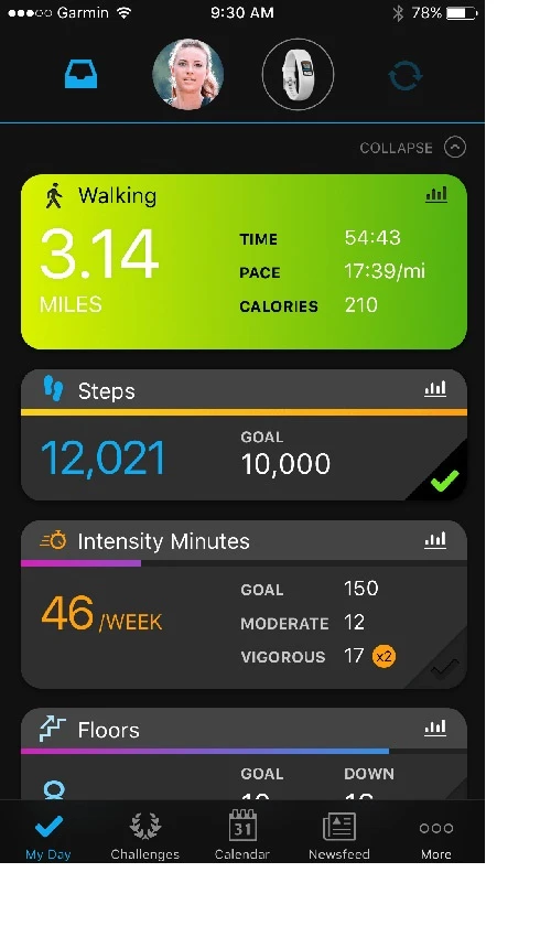 Išmanioji apyrankė Garmin vivofit 4,  S/M dydžio, Juodos spalvos aprašymas - Prekės nuotrauka