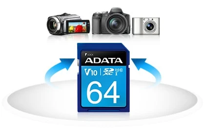Atminties kortelė Adata Premier SDXC UHS-I U1 64GB aprašymas - Prekės nuotrauka