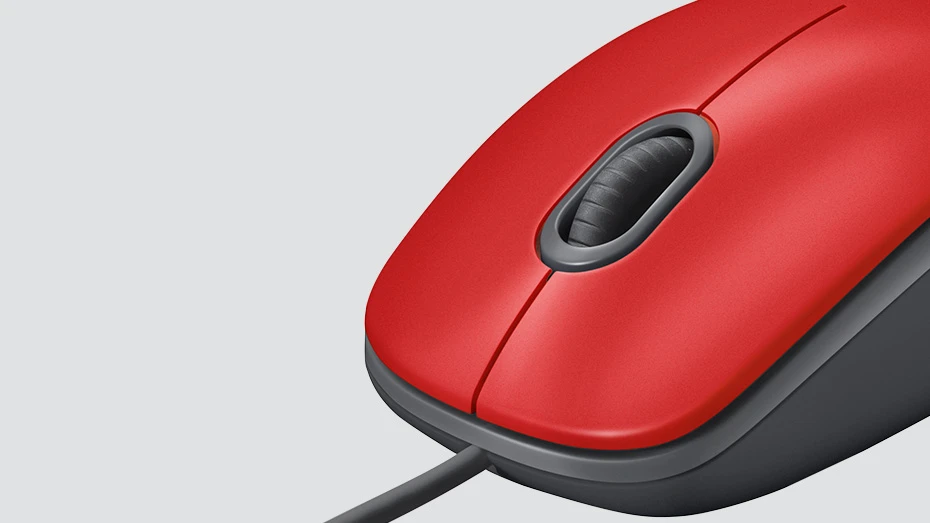 Tyli pelė su laidu Logitech M110, Pilka aprašymas - Prekės nuotrauka