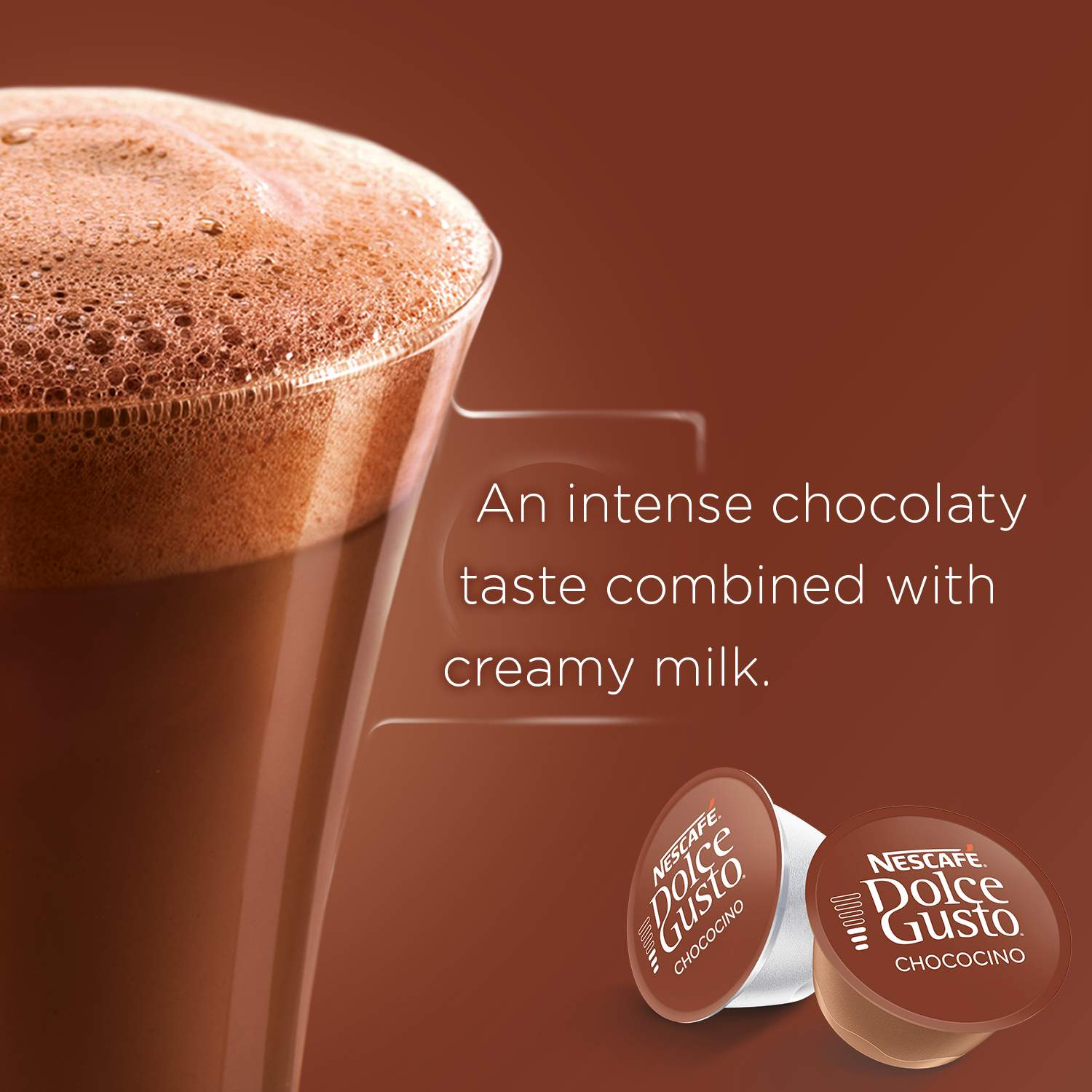 Šokolado kapsulės Nescafe Dolce Gusto Chococino 256g 16 kapsulių aprašymas - Prekės nuotrauka