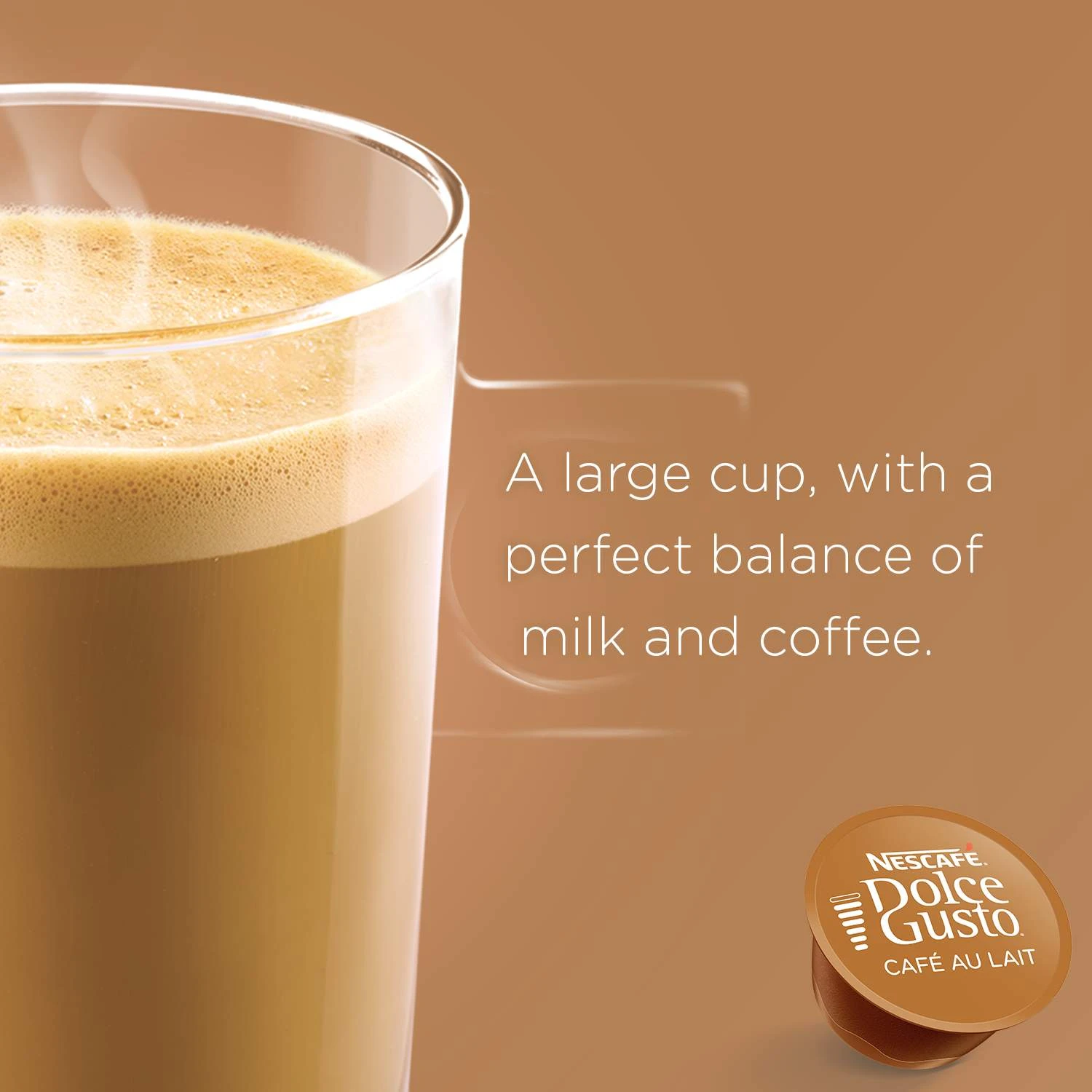 Kava Nescafe Dolce Gusto Café au lait 160g 16 kapsulių aprašymas - Prekės nuotrauka