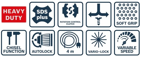 Bosch Perforatorius GBH 2-26 F su keičiamu griebtuvu aprašymas - Prekės nuotrauka
