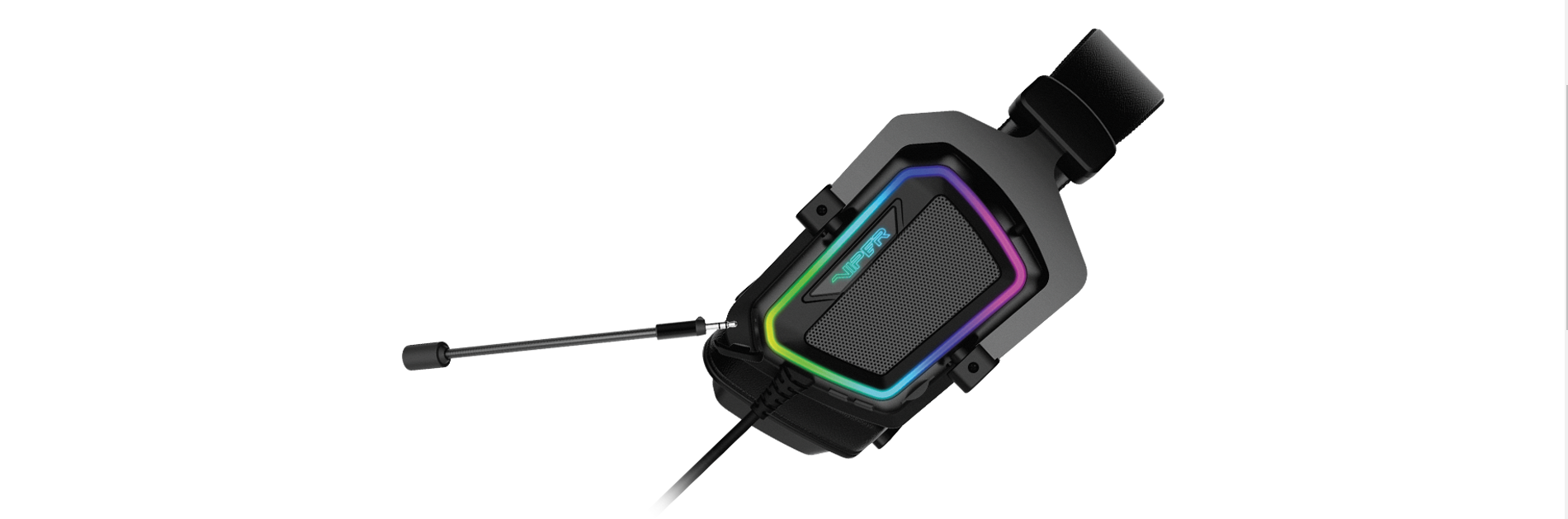 Žaidimų ausinės PATRIOT VIPER V380 pilno spektro RGB, 7.1 Virtualus erdvinis garsas, atjungiamas mikrofonas aprašymas - Prekės nuotrauka