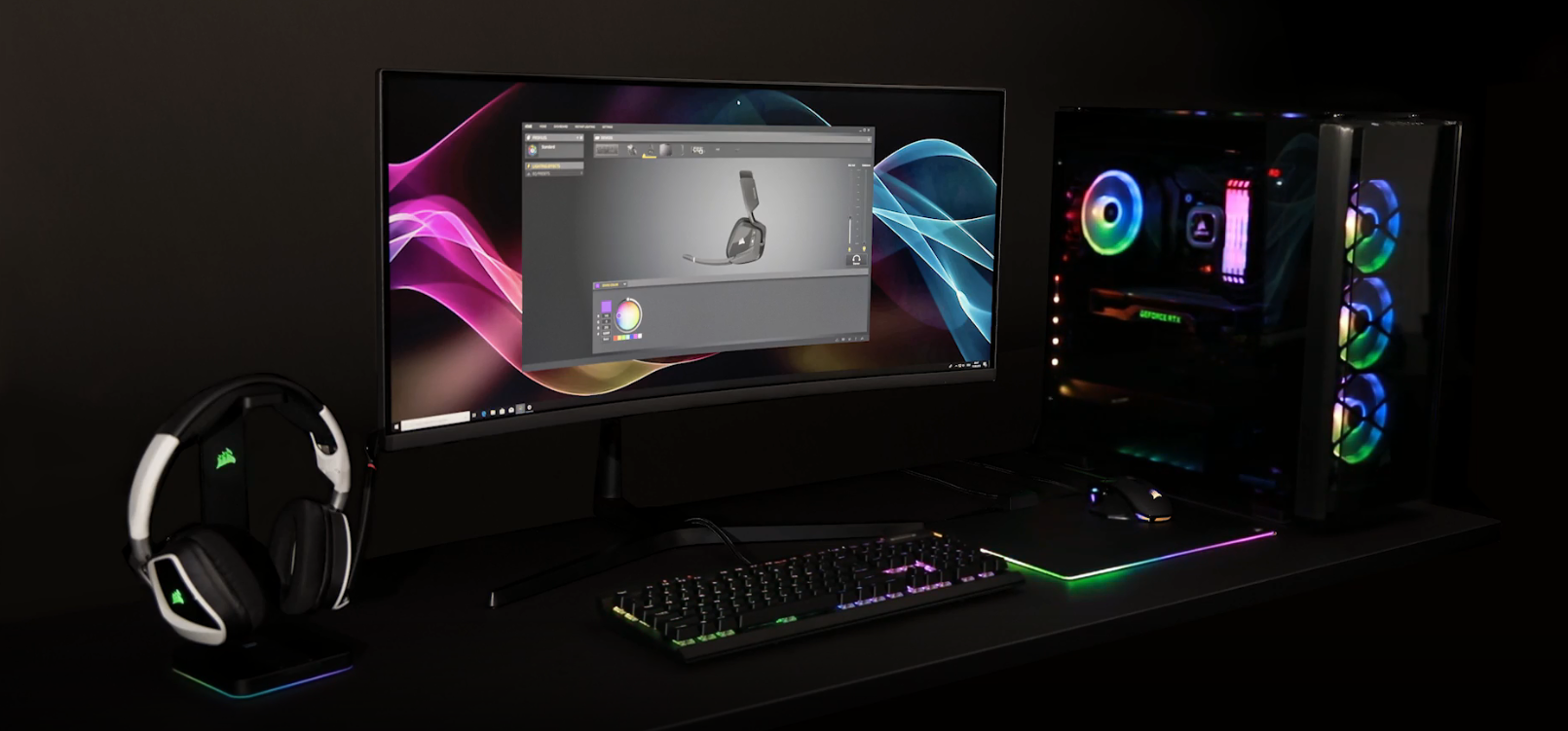 CORSAIR GAMING VOID RGB ELITE Belaidės Premium Ausinės Žaidimams su 7.1 Surround Sound Baltas EU Version aprašymas - Prekės nuotrauka