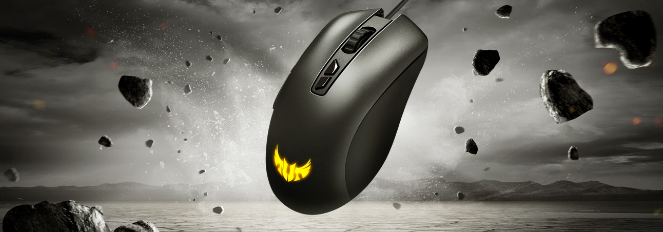 Optinė žaidimų pelė Asus TUF Gaming M3 90MP01J0-B0UA00 7000-dpi/20-million-click switches/7 programmable buttons/Teflon® feet built for up to 250km of use./Aura Sync RGB aprašymas - Prekės nuotrauka