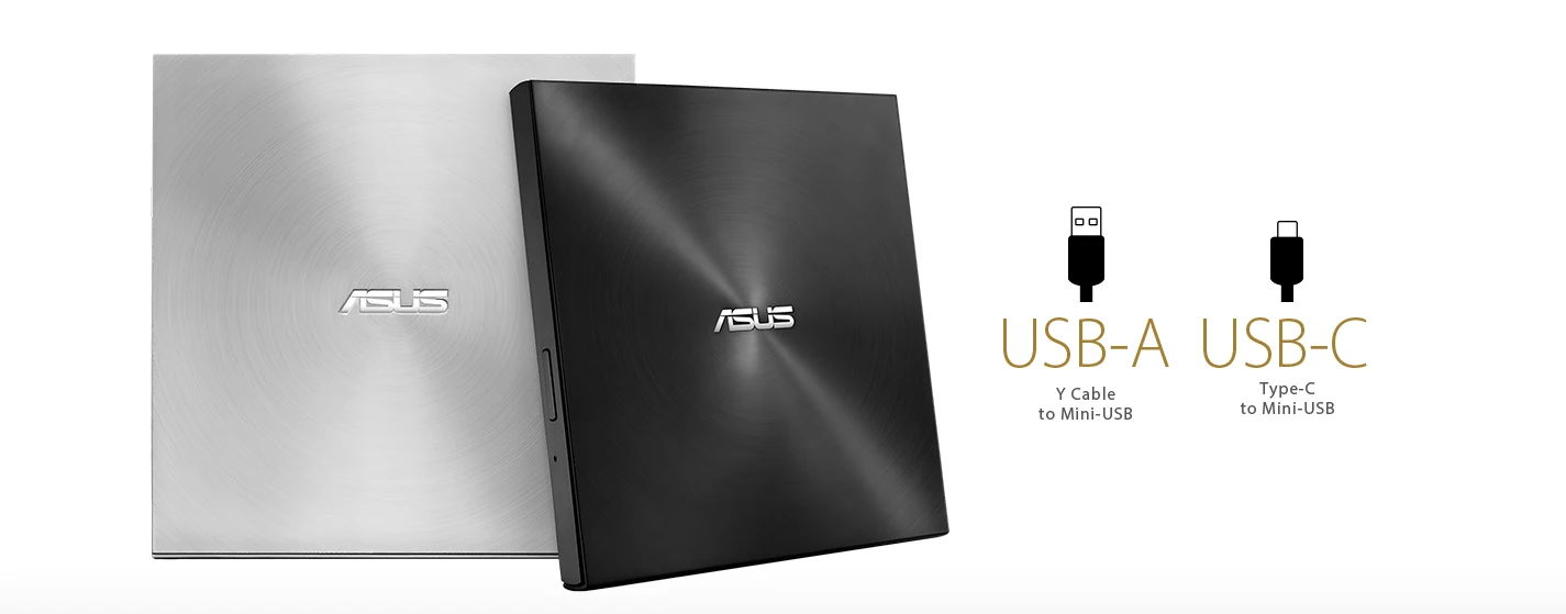 Išorinis DVD įrašymo įrenginys Asus ZenDrive U9M USB/USB-C, Auksinės spalvos aprašymas - Prekės nuotrauka