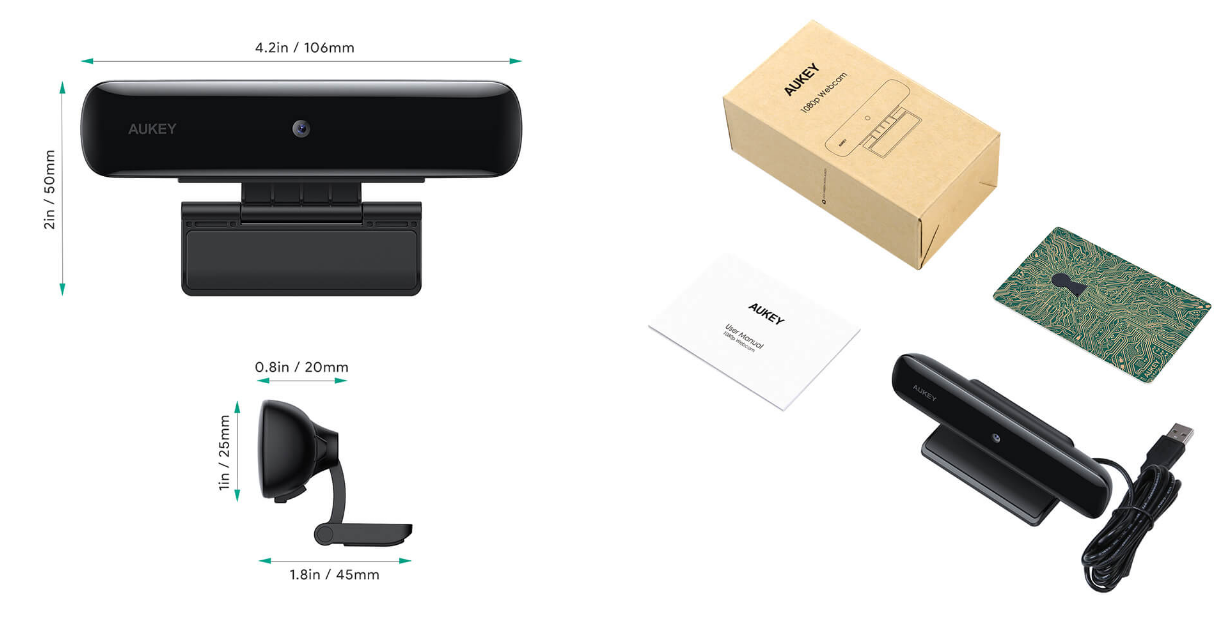 Internetinė kamera Aukey PCW1, Full HD Juoda aprašymas - Prekės nuotrauka