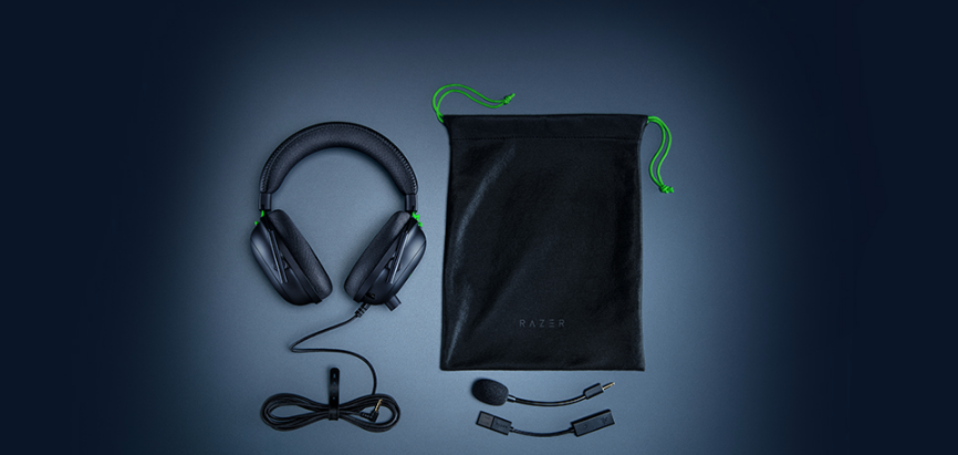 Esports THX Spatial Audio Žaidimų Ausinės Razer BlackShark V2 + USB garso plokštė, Juodos aprašymas - Prekės nuotrauka