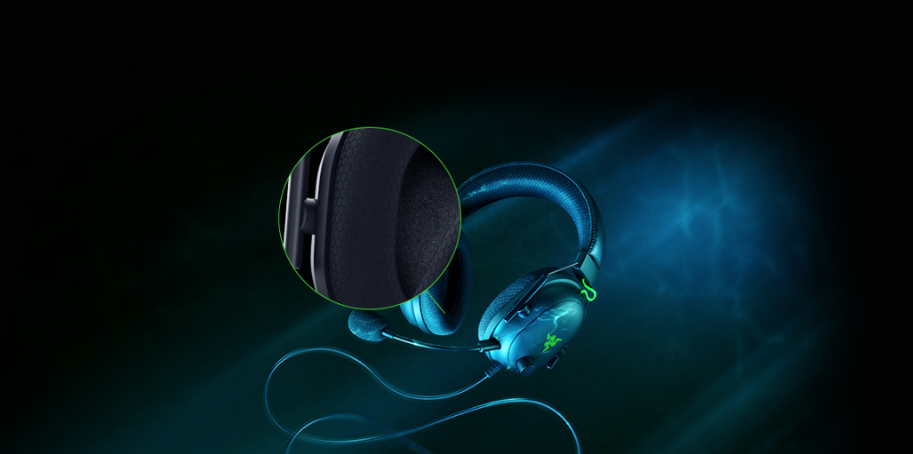 Esports THX Spatial Audio Žaidimų Ausinės Razer BlackShark V2 + USB garso plokštė, Juodos aprašymas - Prekės nuotrauka