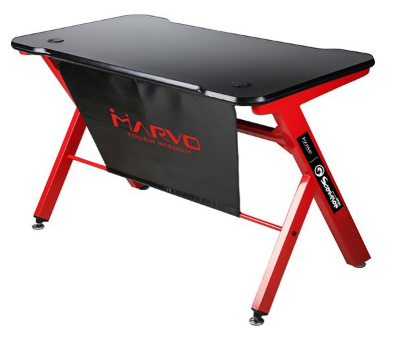 Žaidimų stalas Marvo DE-03 Gaming Desk, su RGB pašvietimu aprašymas - Prekės nuotrauka