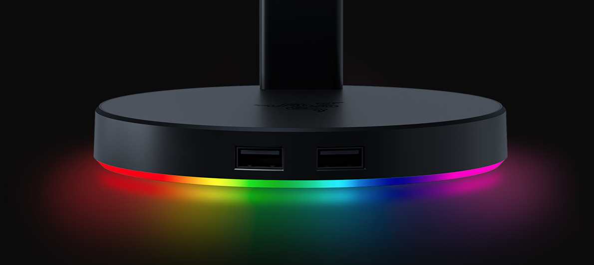 Ausinių stovas Razer Base Station V2 Chroma Quartz Edition, Juodas aprašymas - Prekės nuotrauka
