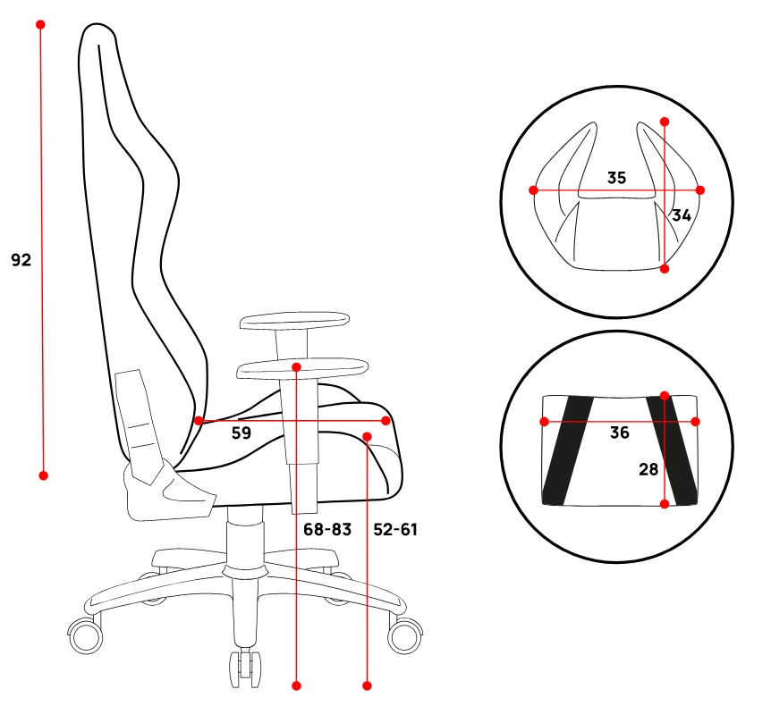 Žaidimų kėdė Diablo X-Horn 2.0 Gaming Chair King Size, Juoda-balta aprašymas - Prekės nuotrauka