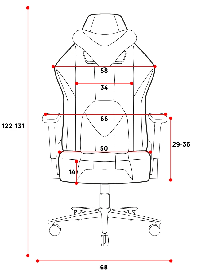 Žaidimų kėdė Diablo X-Player 2.0 Gaming Chair Normal, Juoda-raudona aprašymas - Prekės nuotrauka