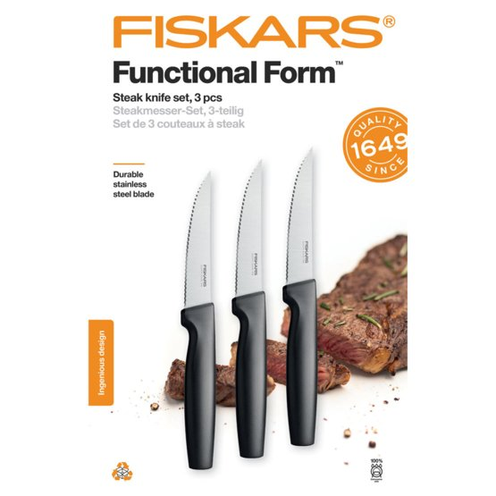 Fiskars Functional Form peilių rinkinys kepsniams aprašymas - Prekės nuotrauka