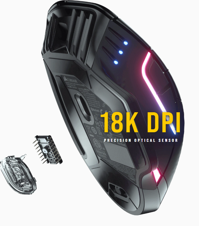 Belaidė žaidimų pelė Corsair Dark Core RGB PRO SE Wireless Gaming Mouse aprašymas - Prekės nuotrauka