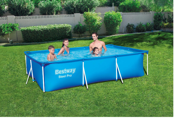 Bestway Steel Pro 56404 antžeminis baseinas Karkasinis baseinas Stačiakampis 3300 L Mėlyna aprašymas - Prekės nuotrauka