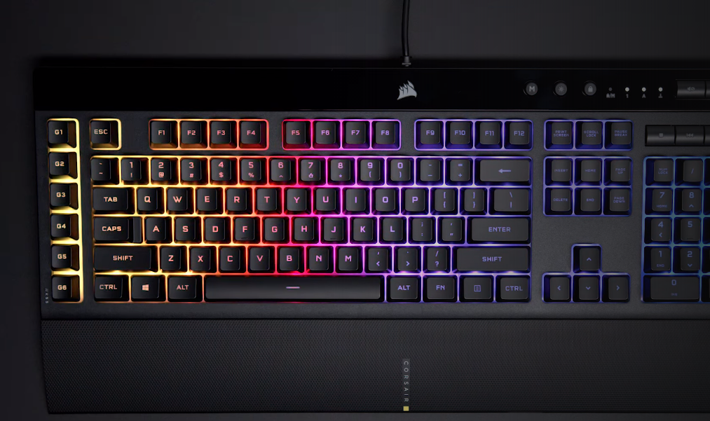 Žaidimų klaviatūra Corsair K55 RGB Pro XT su RGB pašvietimu, ENG išdėstymas aprašymas - Prekės nuotrauka