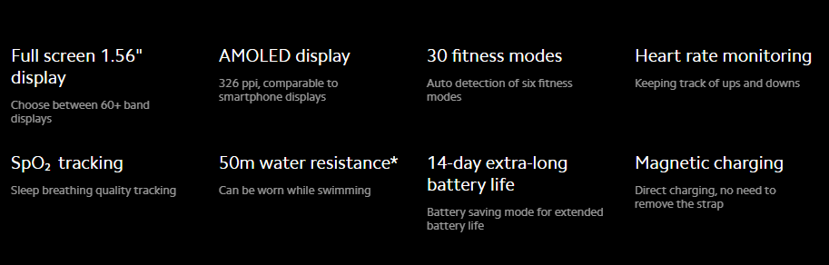 Išmanioji apyrankė Xiaomi Mi Smart Band 6, Juodos spalvos aprašymas - Prekės nuotrauka