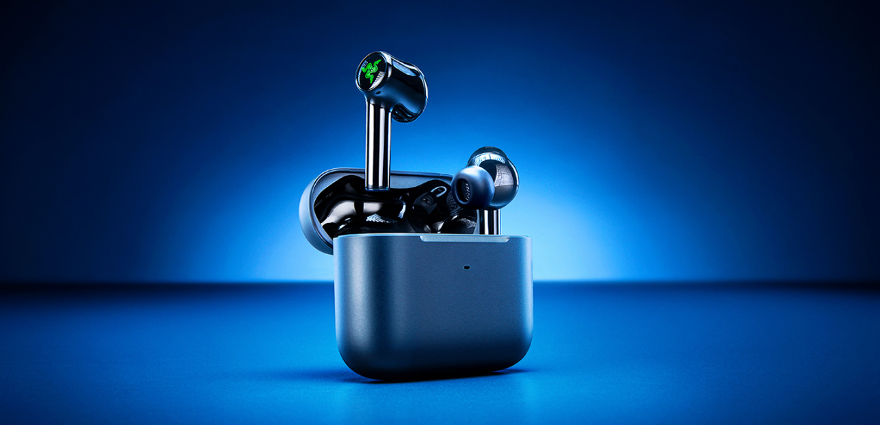 Ausinės Razer Hammerhead True Wireless Earbuds 2021, Chroma RGB, Juodos aprašymas - Prekės nuotrauka