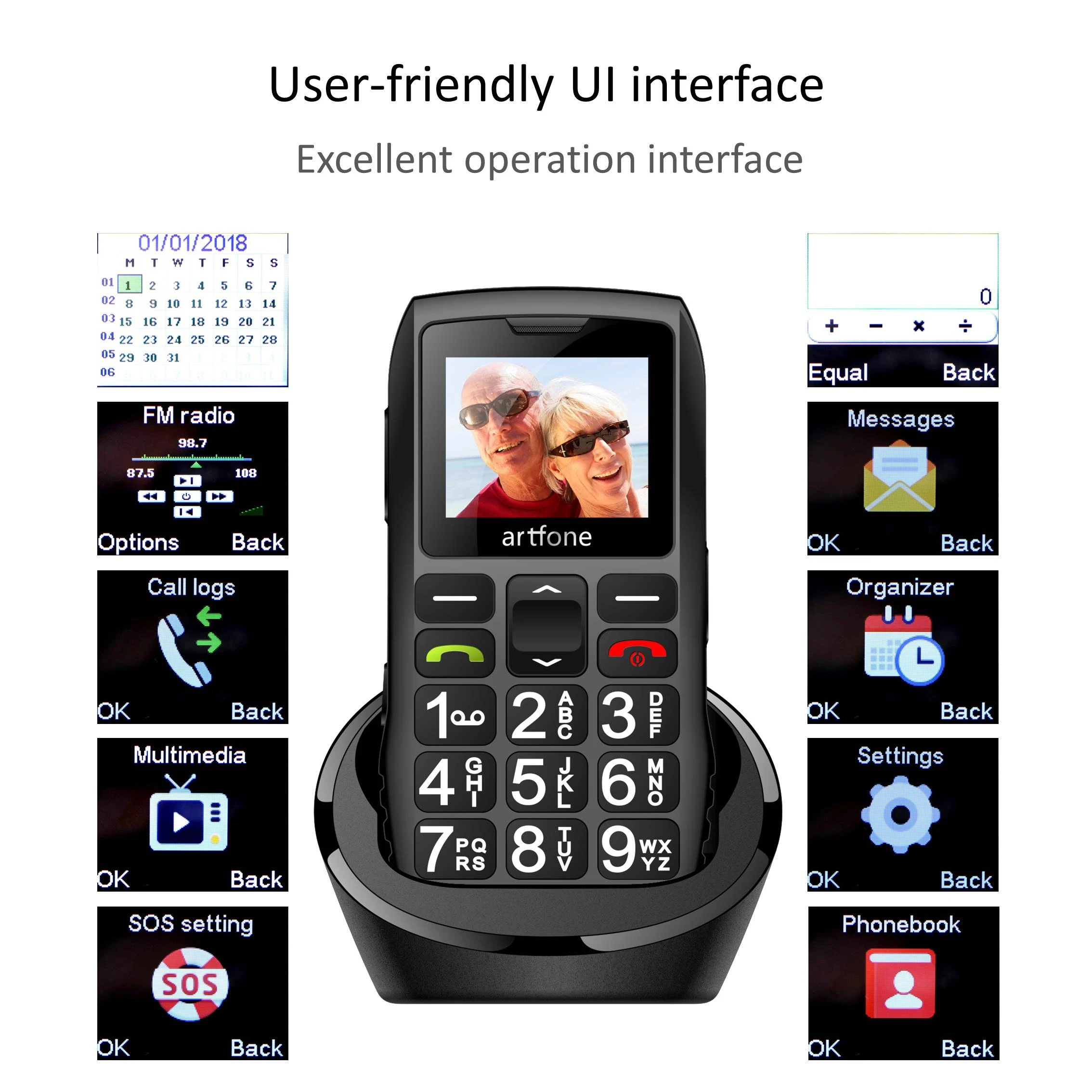 Senjorų telefonas Artfone C1+ (LT, LV, EE, RU) aprašymas - Prekės nuotrauka