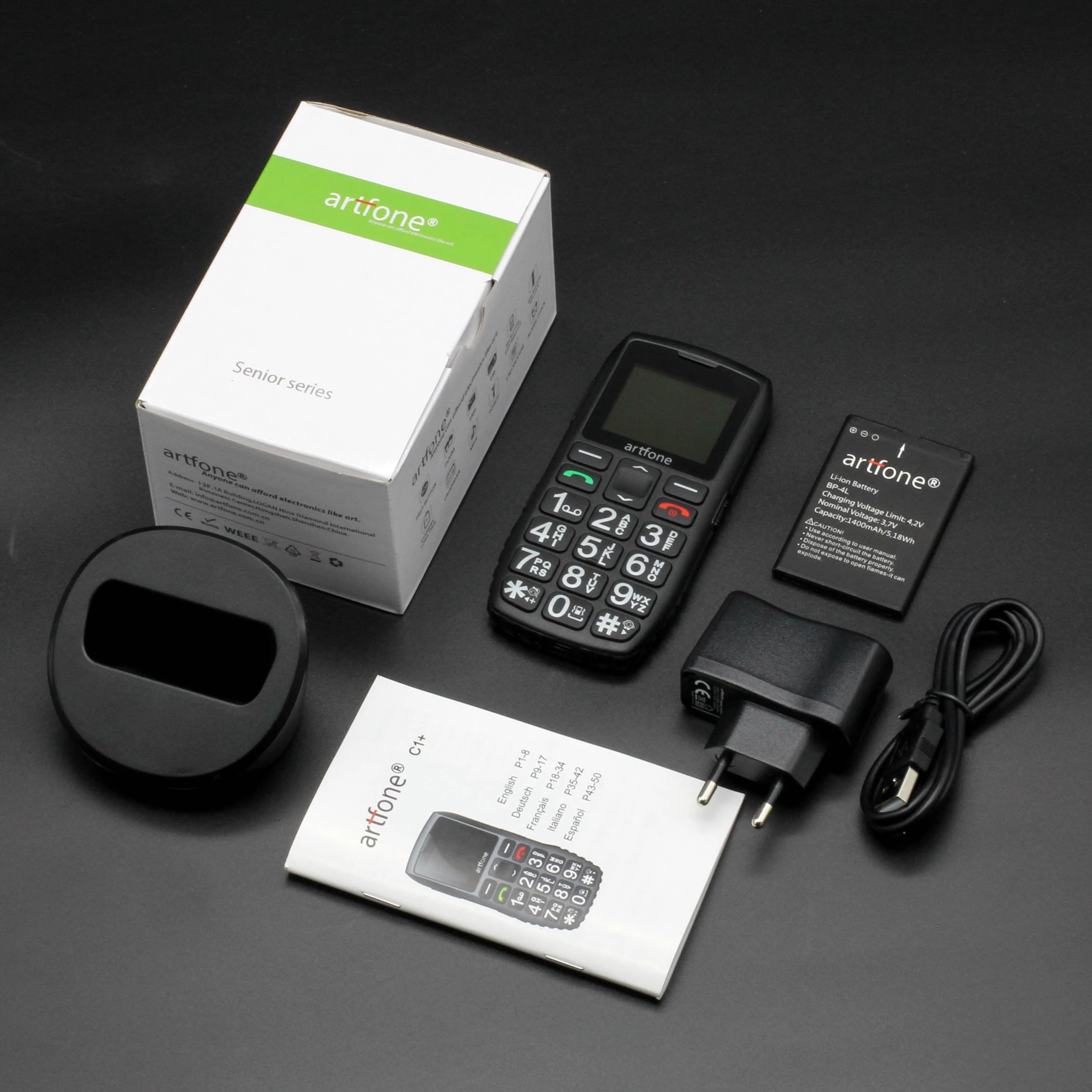 Senjorų telefonas Artfone C1+ (LT, LV, EE, RU) aprašymas - Prekės nuotrauka