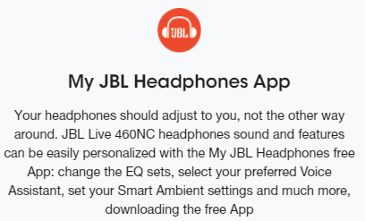 Belaidės Ausinės su aktyviu triukšmo slopinimu JBL Live 460NC, Mėlynos aprašymas - Prekės nuotrauka