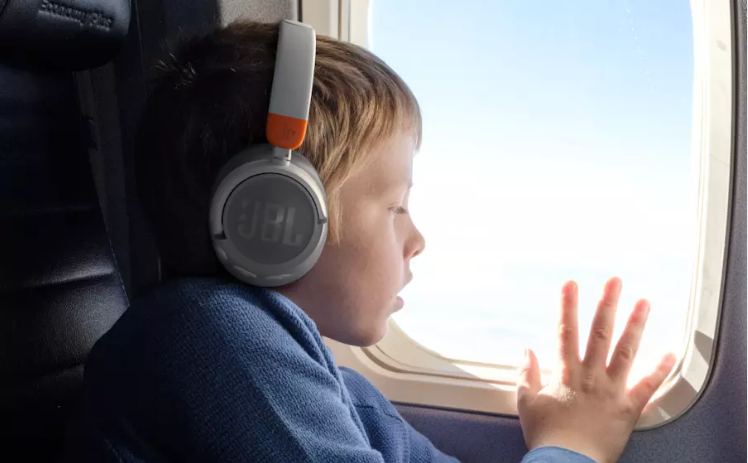 Belaidės saugaus klausymo ausinės vaikams JBL JR460NC su mikrofonu aprašymas - Prekės nuotrauka