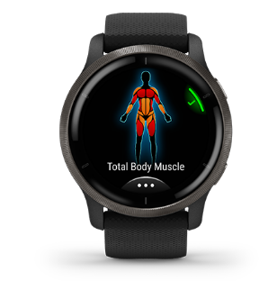 Išmanusis laikrodis Garmin Venu 2, Skalūno spalvos nerūdijančiojo plieno apvadas, su juodu korpusu ir silikoniniu dirželiu aprašymas - Prekės nuotrauka