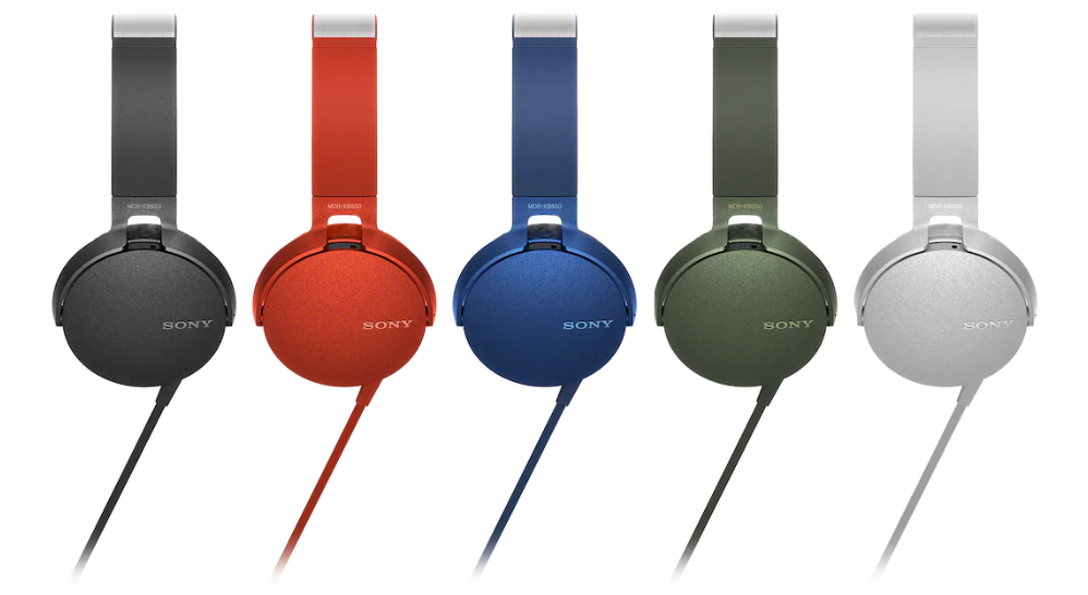 EXTRA BASS ausinės Sony MDR-XB550AP su mikrofonu, raudonos | Varle.lt