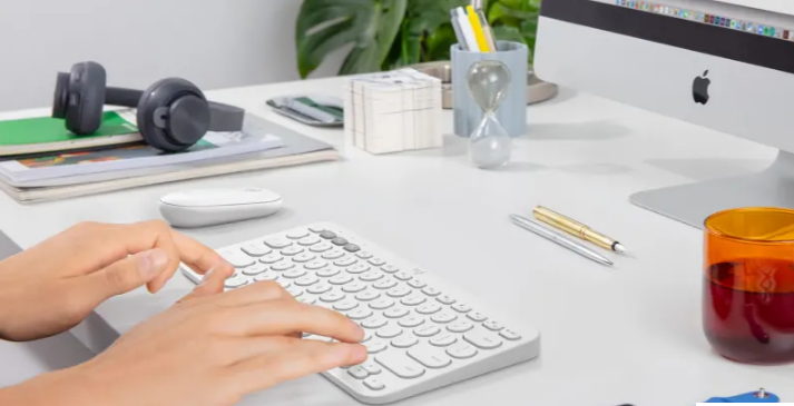 Belaidė Multi-Device Bluetooth Klaviatūra Logitech K380, DE išdėstymas, Balta aprašymas - Prekės nuotrauka