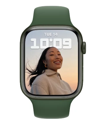 Išmanusis laikrodis Apple Watch Series 7, GPS, 41mm, Žalio aliuminio  korpusas su žaliu sportiniu dirželiu | Varle.lt