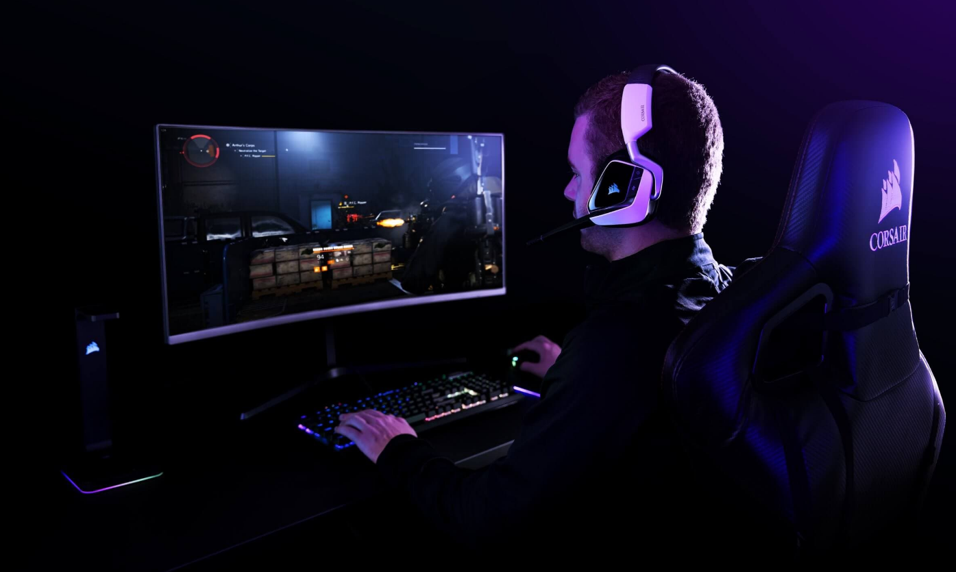 CORSAIR GAMING VOID RGB ELITE Belaidės Premium Ausinės Žaidimams su 7.1 Surround Sound Baltas EU Version aprašymas - Prekės nuotrauka