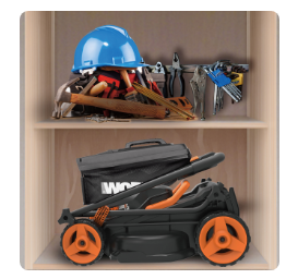 Akumuliatorinė vejapjovė Worx WG779E, 40V max, 34cm, 2x2.5Ah aprašymas - Prekės nuotrauka Akumuliatorinė vejapjovė Worx WG779E, 40V max, 34cm, 2x2.5Ah aprašymas - Prekės nuotrauka
