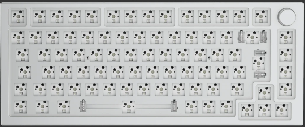 Glorious Klaviatūra GMMK PRO GMMK-P75-RGB-W ANSI US išdėstymas (be klavišų), White Ice aprašymas - Prekės nuotrauka