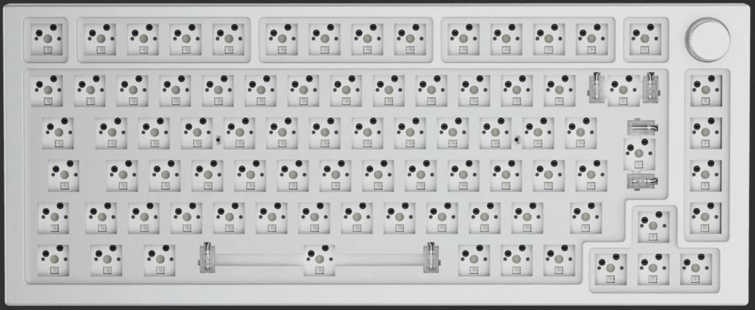 Glorious Klaviatūra GMMK PRO GMMK-P75-RGB-W ANSI US išdėstymas (be klavišų), White Ice aprašymas - Prekės nuotrauka