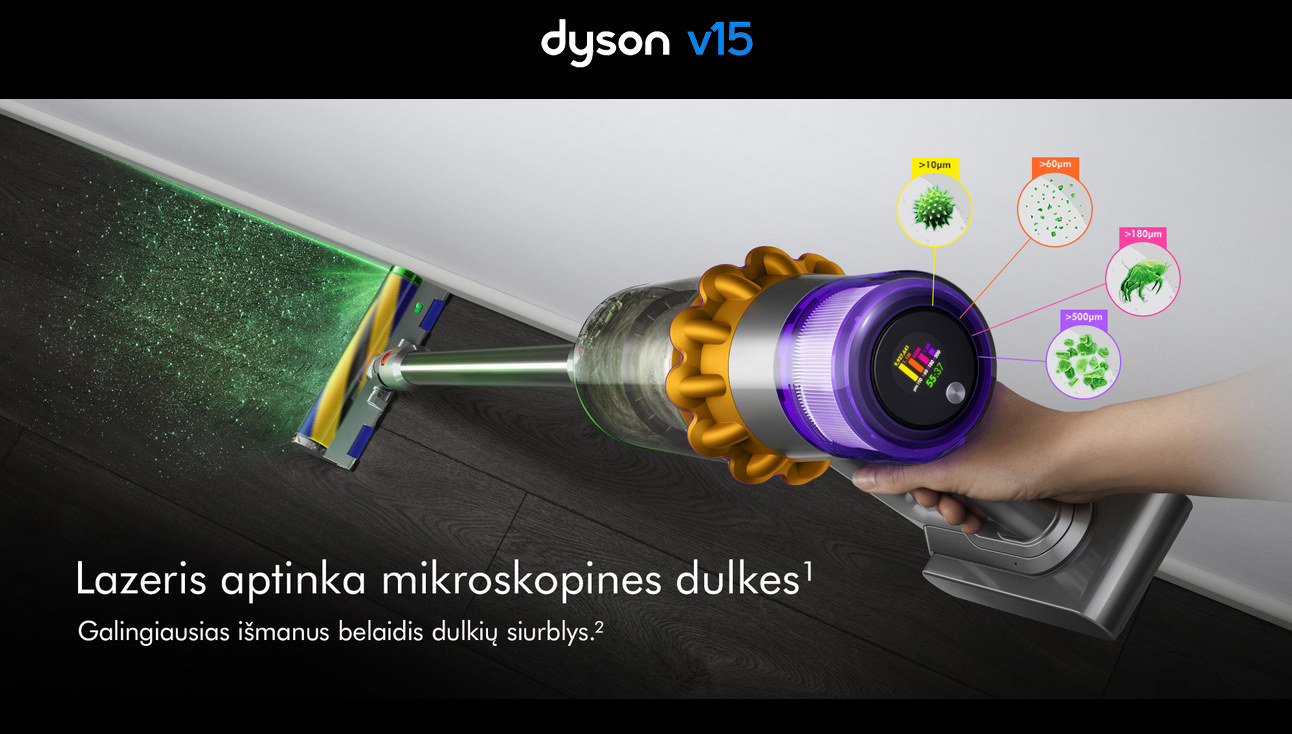 Dulkių siurblys Dyson V15 Detect Absolute | Varle.lt