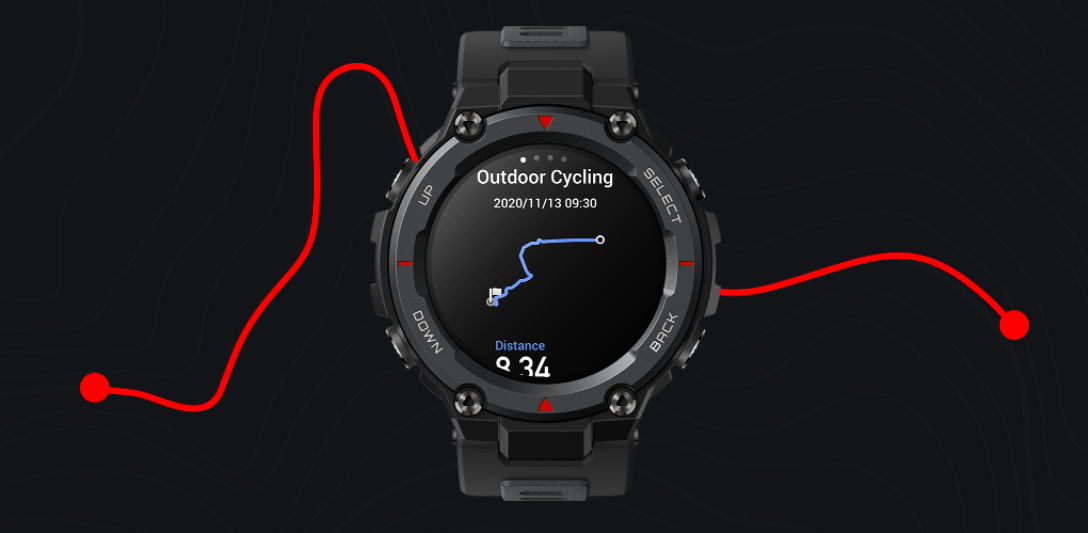 Išmanusis laikrodis Amazfit T-Rex Pro, Dykumos pilkos spalvos aprašymas - Prekės nuotrauka