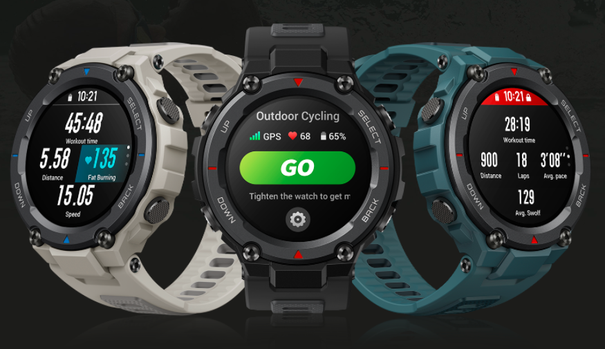 Išmanusis laikrodis Amazfit T-Rex Pro, Dykumos pilkos spalvos aprašymas - Prekės nuotrauka