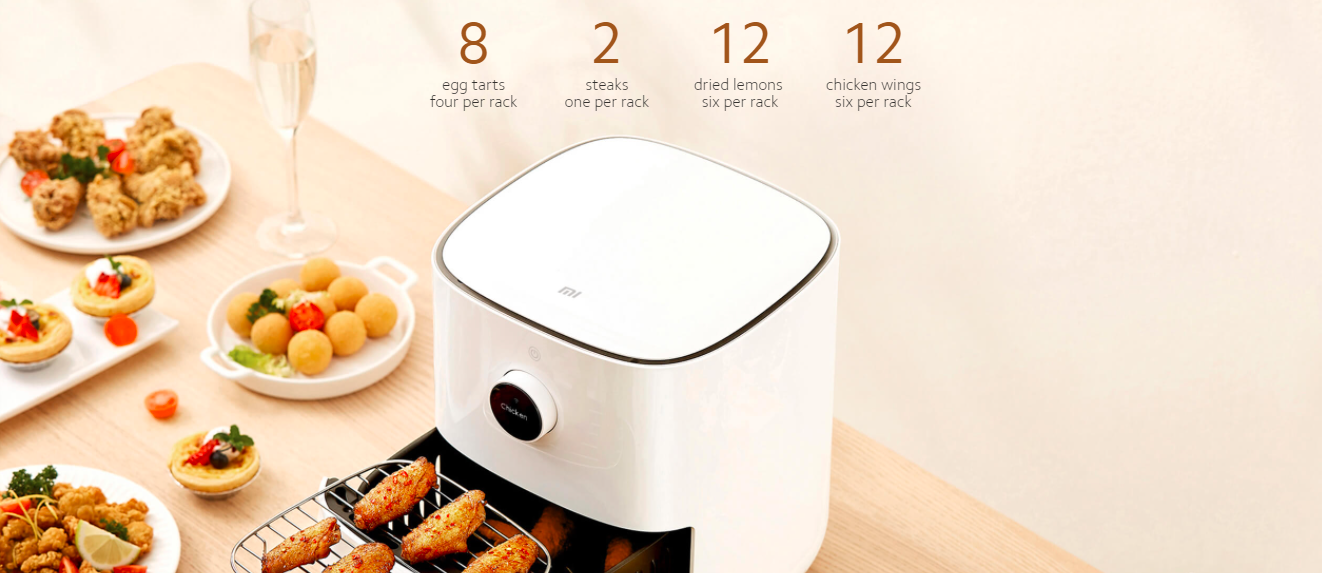 Gruzdintuvė Xiaomi Mi Smart Air Fryer Power 1500 W, Talpa 3.5 l, Balta aprašymas - Prekės nuotrauka