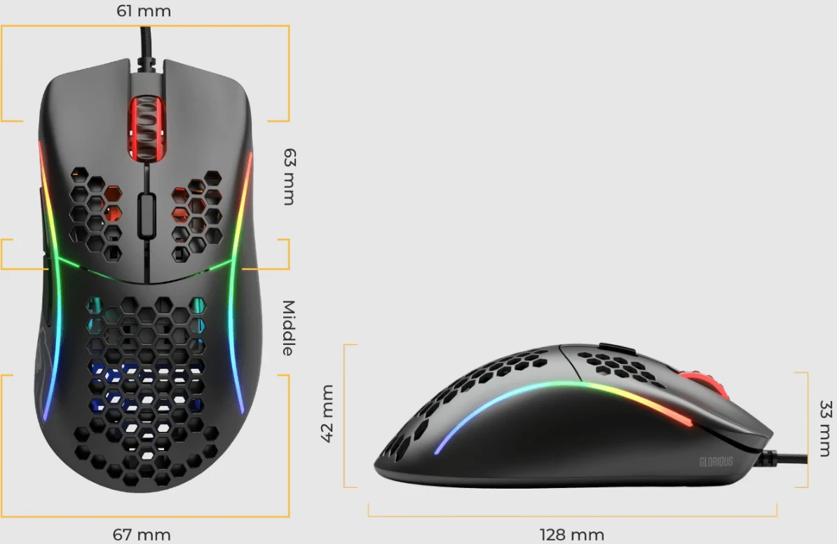 Žaidimų pelė Glorious Model D (Matte Black) aprašymas - Prekės nuotrauka