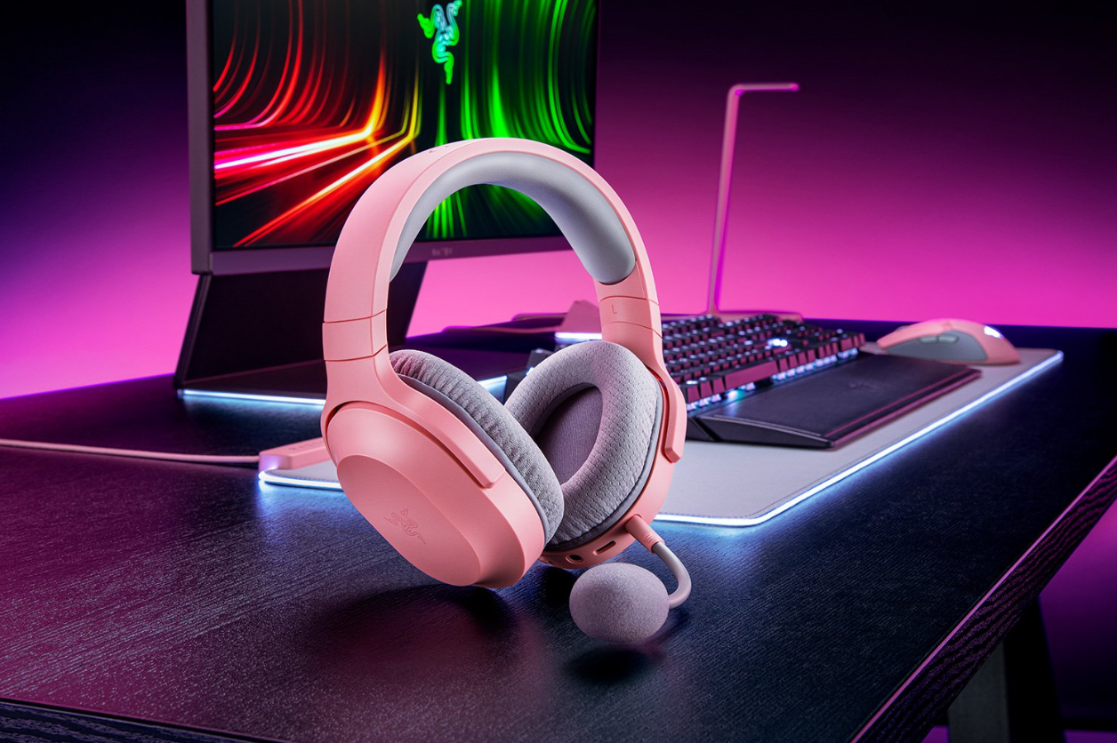 Multiplatforminės Belaidės Ausinės Žaidimams Razer Barracuda X Quartz,  Rožinės aprašymas - Prekės nuotrauka