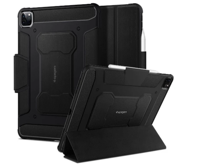 Planšetinio kompiuterio dėklas Spigen Rugged Armor Pro skirtas iPad Pro 11 2018/2020, juodas aprašymas - Prekės nuotrauka