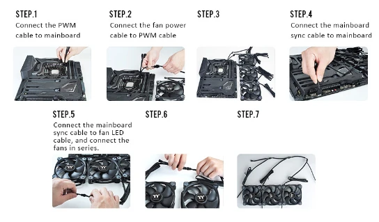 Korpuso aušintuvas Thermaltake Riing 12 LED RGB, 3 vnt. aprašymas - Prekės nuotrauka