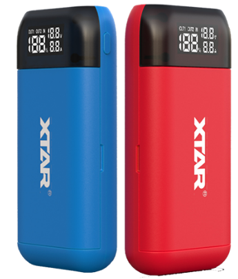 Baterijų įkroviklis XTAR PB2S, mėlynas aprašymas - Prekės nuotrauka