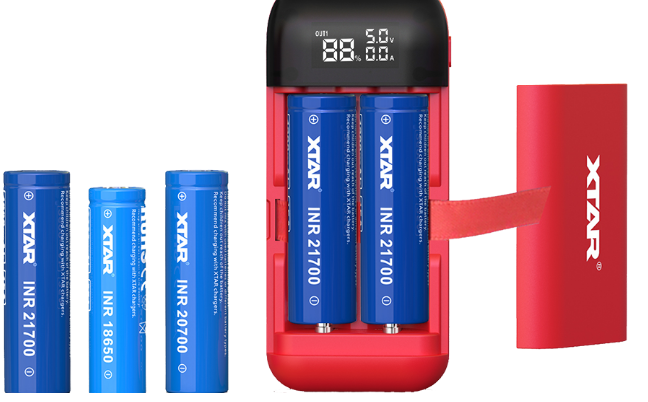 Baterijų įkroviklis XTAR PB2S, mėlynas aprašymas - Prekės nuotrauka