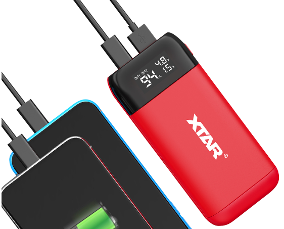 Baterijų įkroviklis XTAR PB2S, mėlynas aprašymas - Prekės nuotrauka
